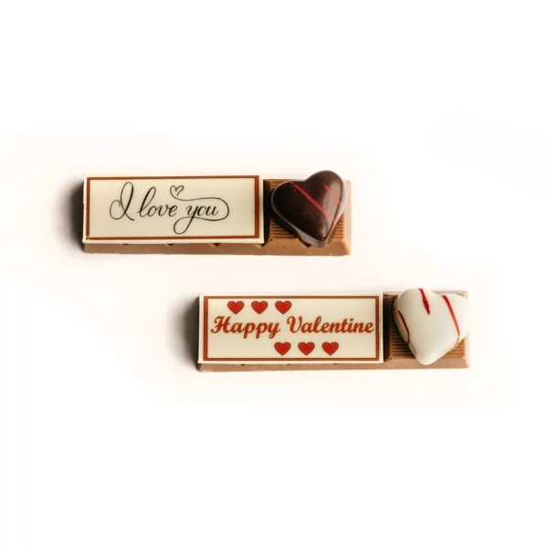 Chocoladereepje met Valentijn tekst