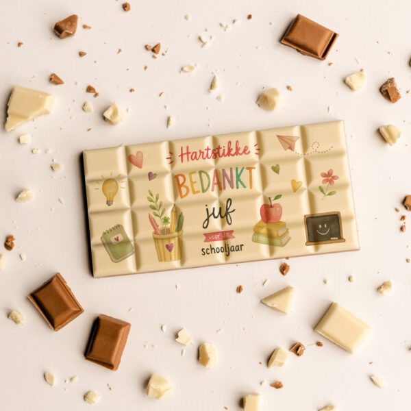 Chocoladereep bedankt juf